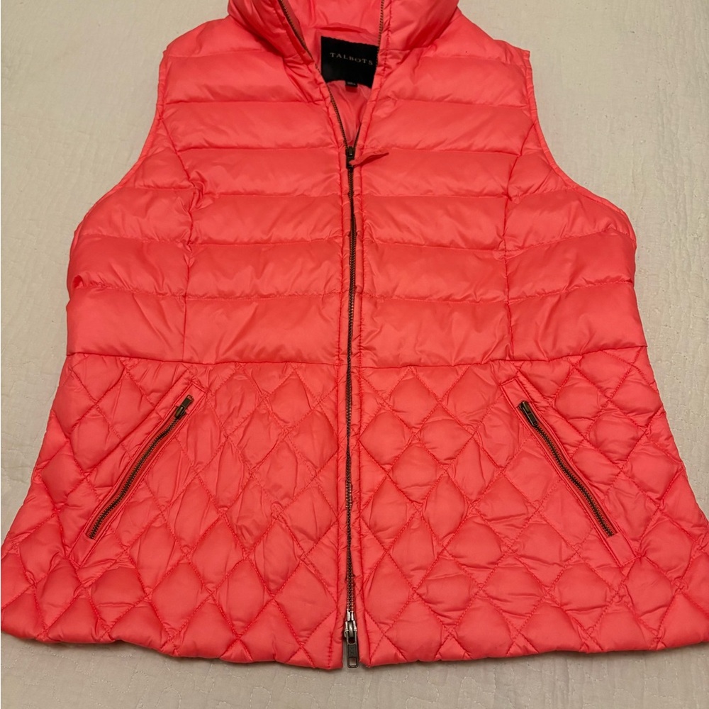 Talbots Coral Quilted Vest